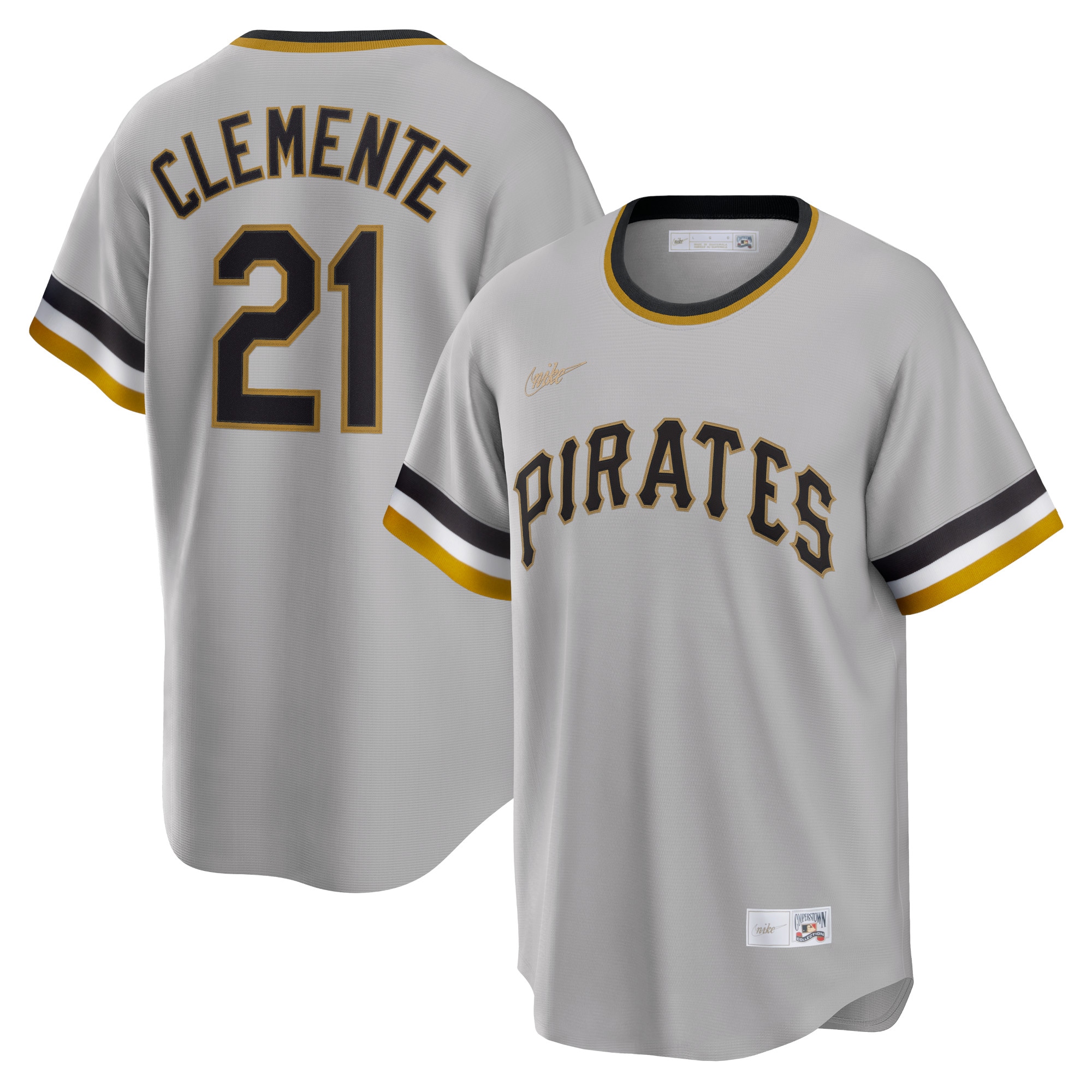 Pittsburgh Pirates Roberto Clemente Gray Road Cooperstown Collection Player MLB Jersey Men's