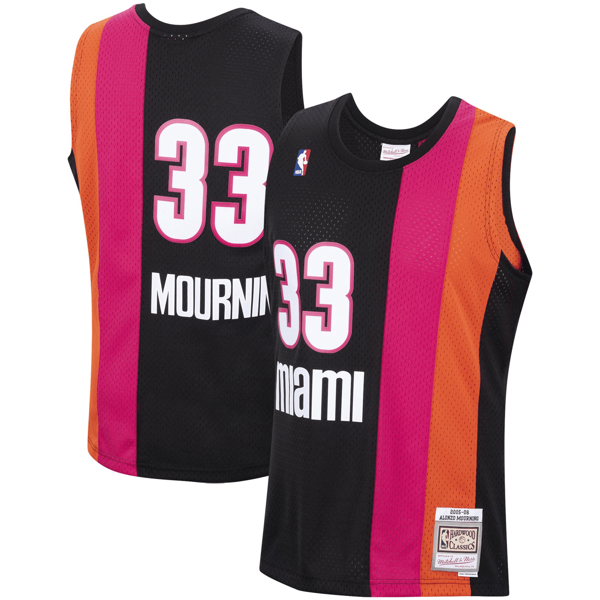 Alonzo Mourning Miami Heat Mitchell Ness 2005-06 Hardwood Classics Swingman Black NBA Jersey Men's