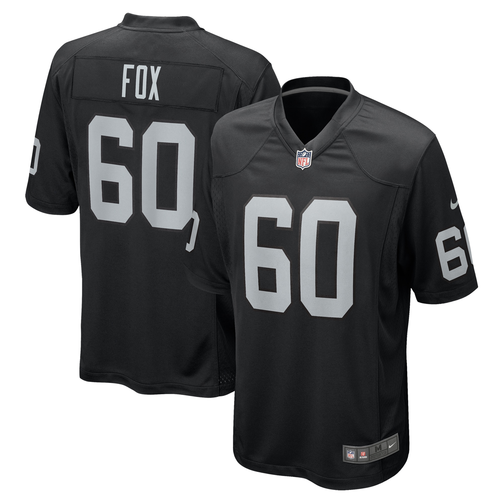 Las Vegas Raiders Tomari Fox Black Team Game NFL Jersey Men's