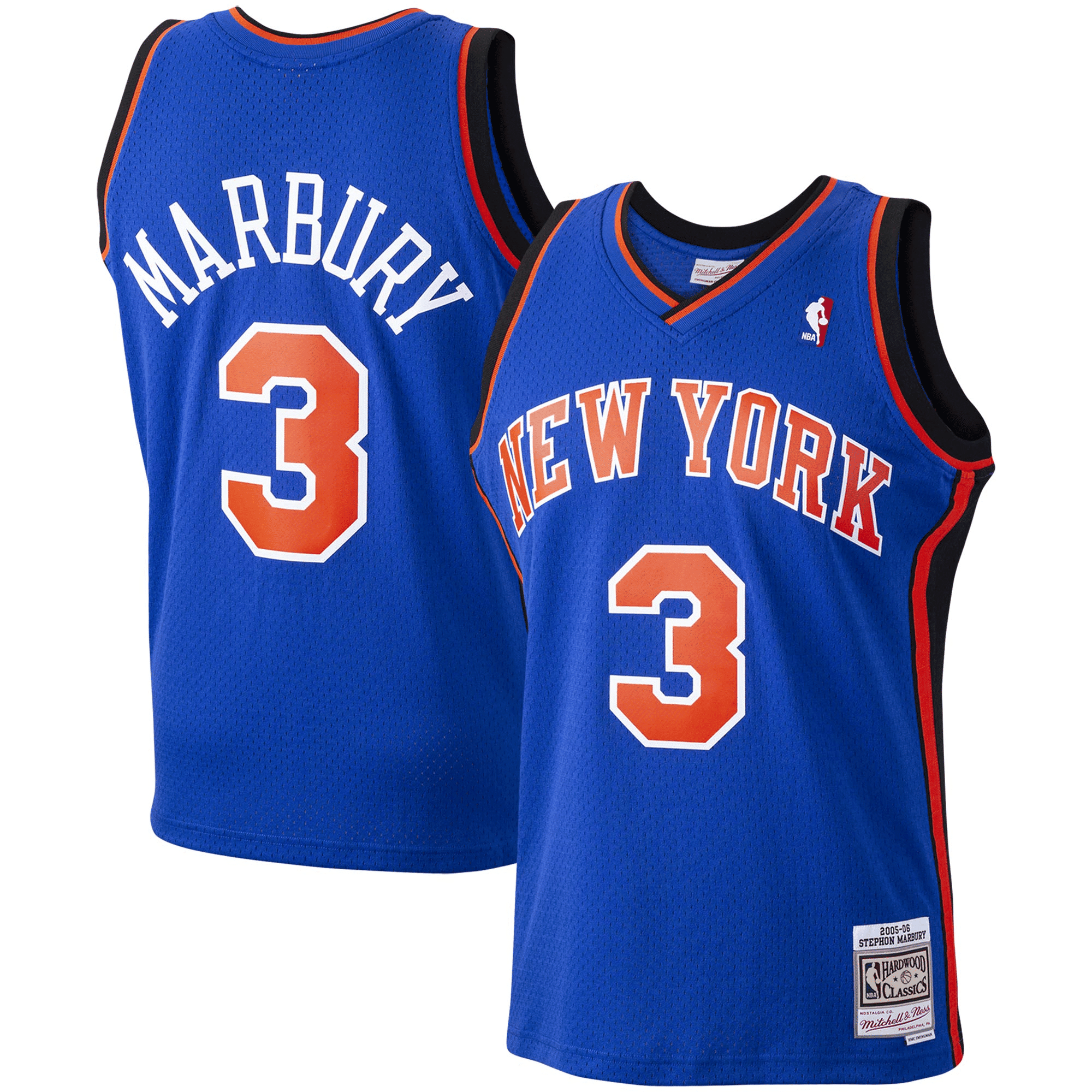 Stephon Marbury New York Knicks Mitchell Ness 2005-06 Hardwood Classics Swingman Player Blue NBA Jersey Men's