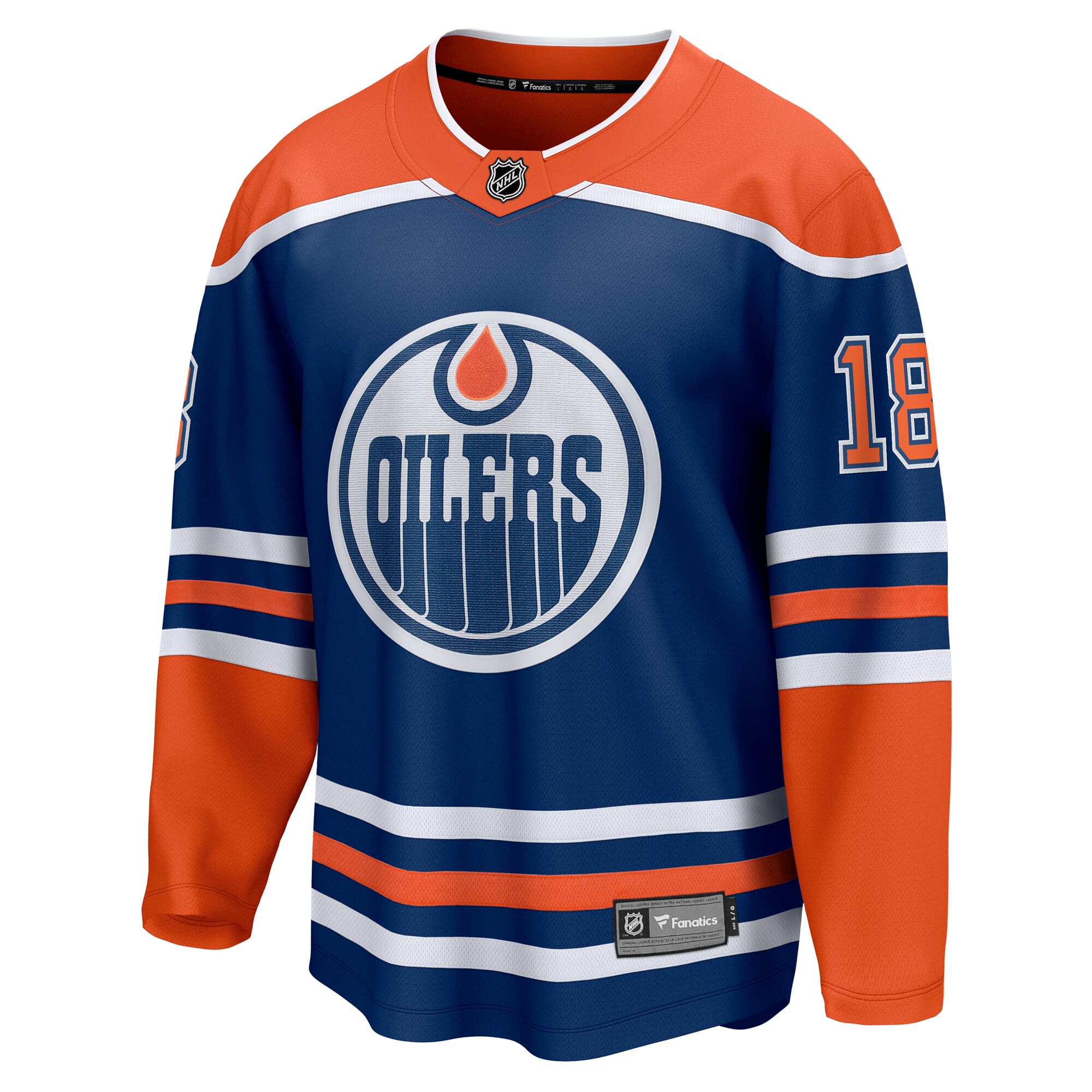 Edmonton Oilers Zach Hyman Royal Home Breakaway Player NHL Jersey Men's