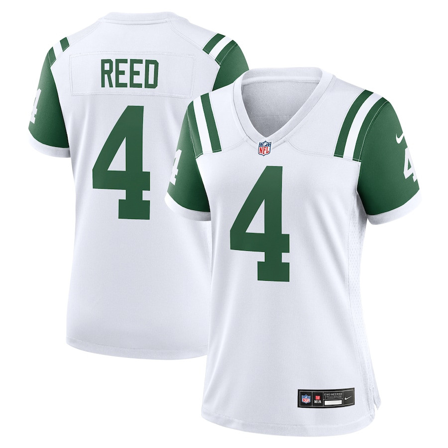 D.J. Reed 4 New York Jets Classic Alternate Game White NFL Jersey Women's