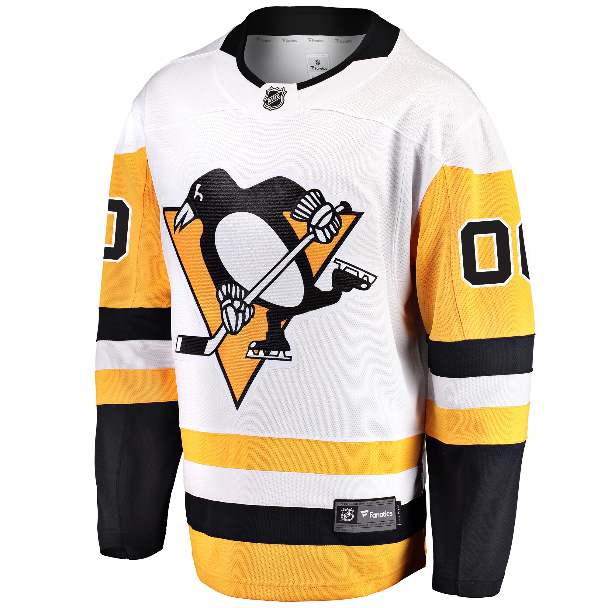 Pittsburgh Penguins White Away Breakaway Custom NHL Jersey Men's