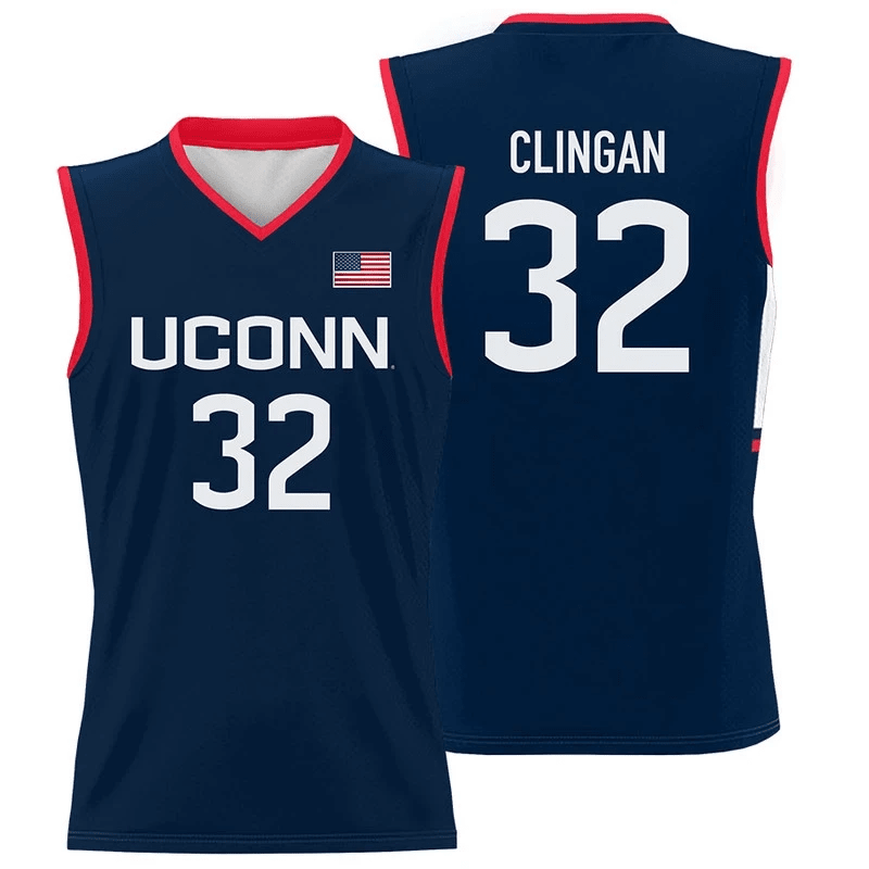 Donovan Clingan #32 UConn Huskies Navy NCAA Jersey Men's