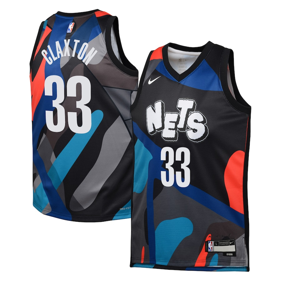 Nic Claxton 33 Brooklyn Nets 2023/24 City Edition Swingma Black NBA Jersey Youth