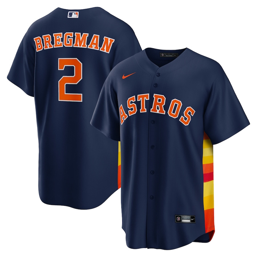 Alex Bregman 2 Houston Astros Alternate Navy MLB Jersey Men's