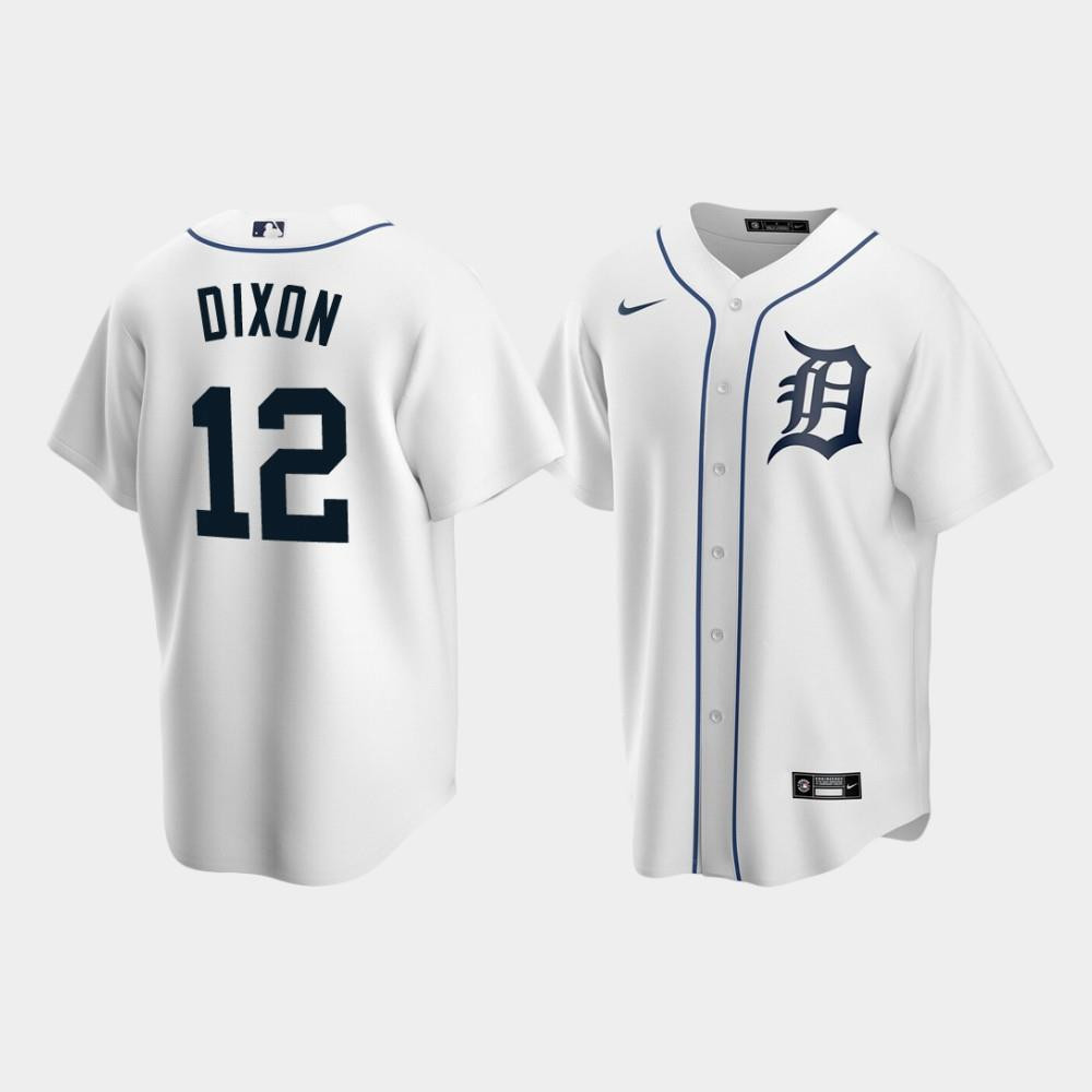Detroit Tigers 12 Brandon Dixon White Home MLB Jersey Men's