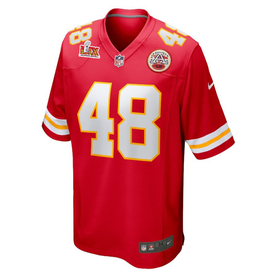 Cole Christiansen #48 Kansas City Chiefs Super Bowl LIX Red NFL Jersey Youth
