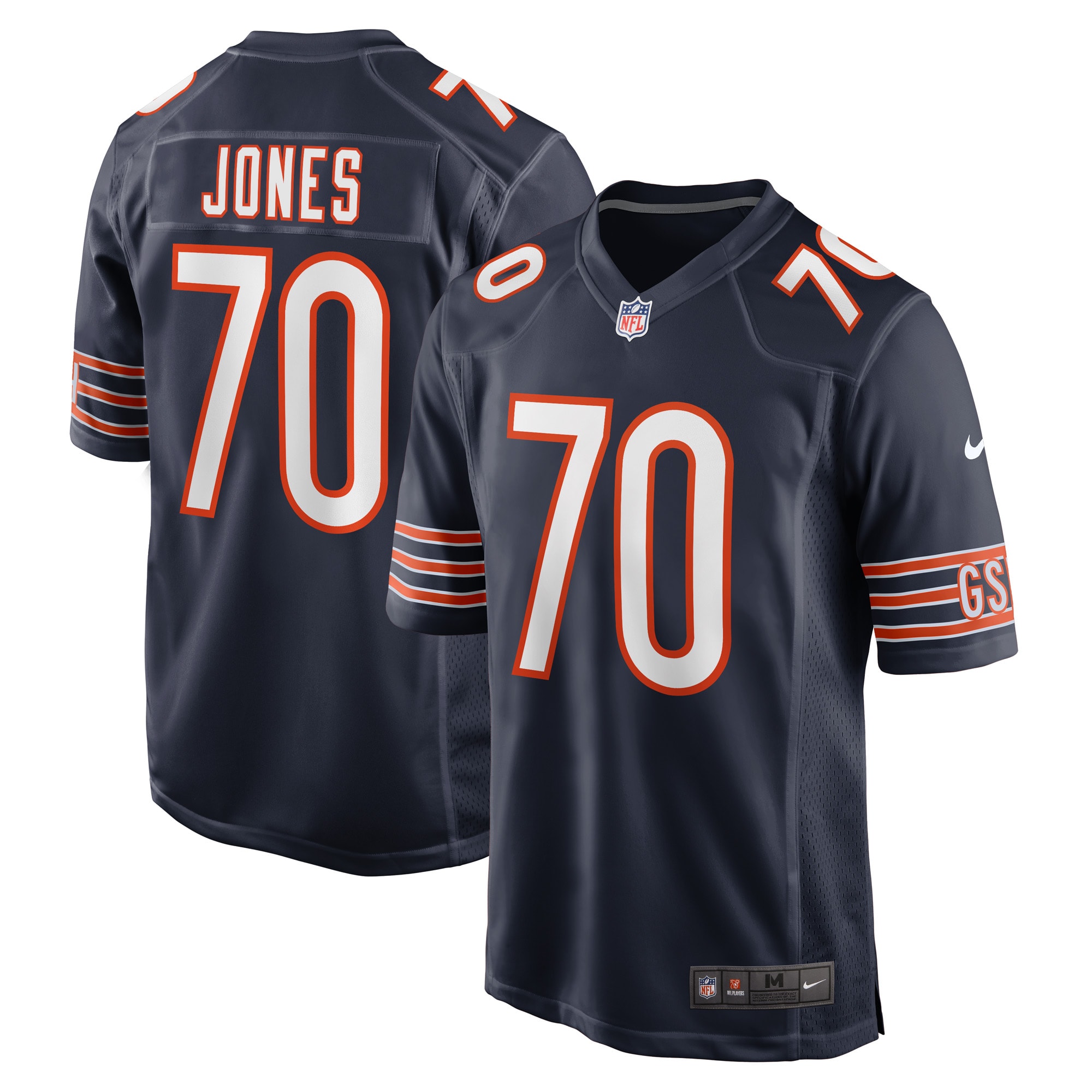 Chicago Bears Braxton Jones Navy Game Player NFL Jersey Men's
