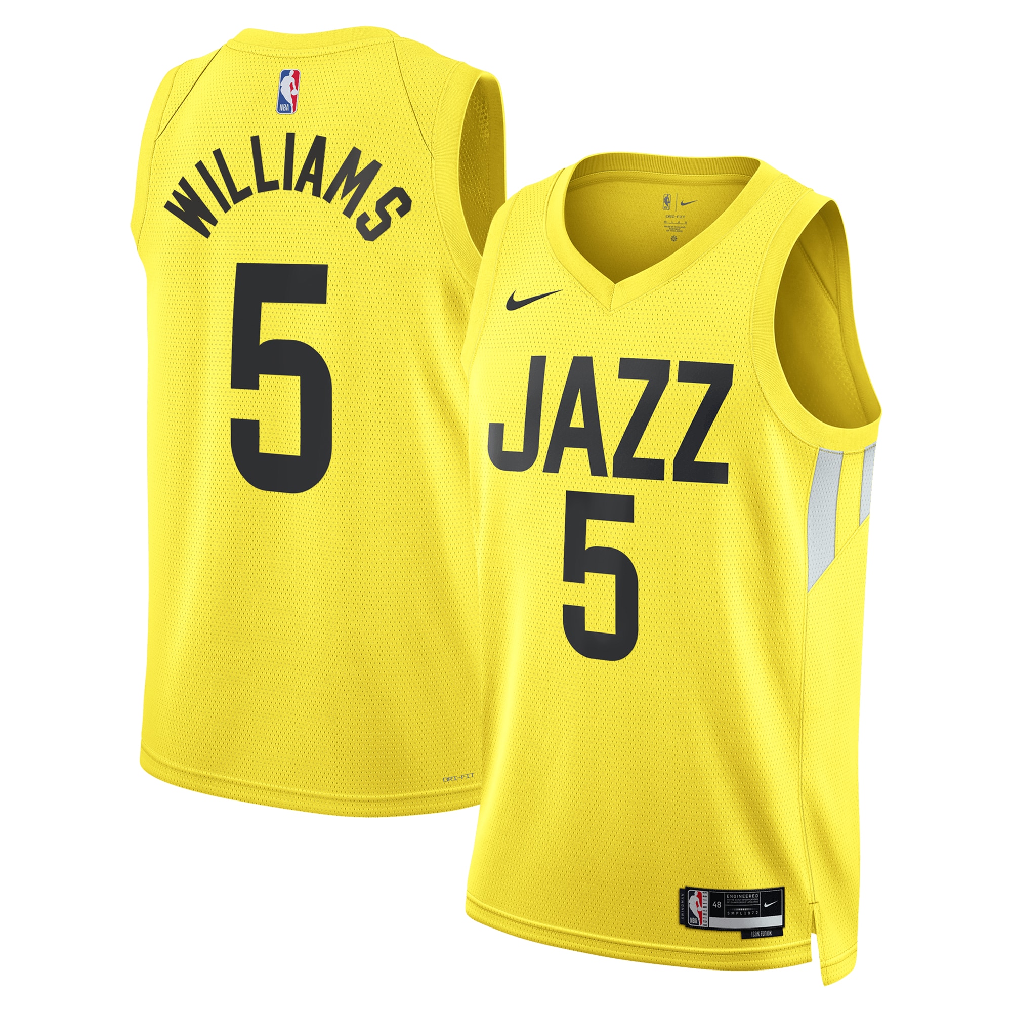 Utah Jazz Icon Swingman Gold Cody William Unisex NBA Jersey Unisex