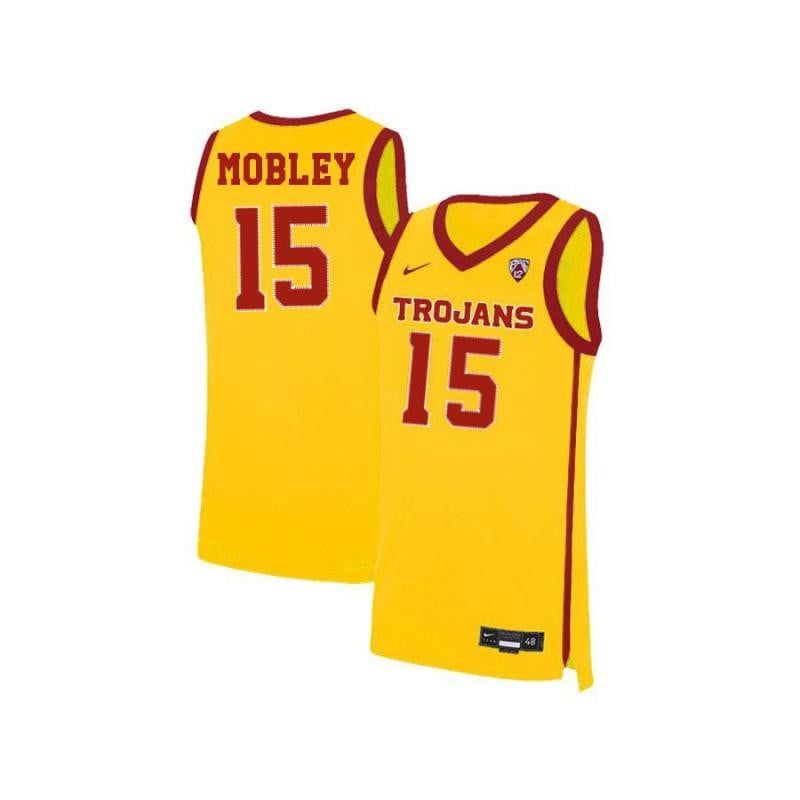 15 Isaiah Mobley Yellow Elite USC Trojans NCAA Jersey Men's