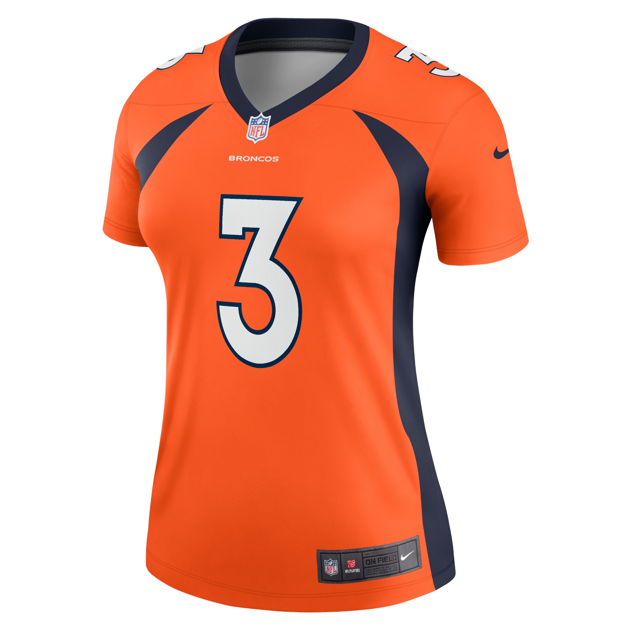 Denver Broncos Russell Wilson Orange Team Legend Player Performance Top NFL Jersey Women's