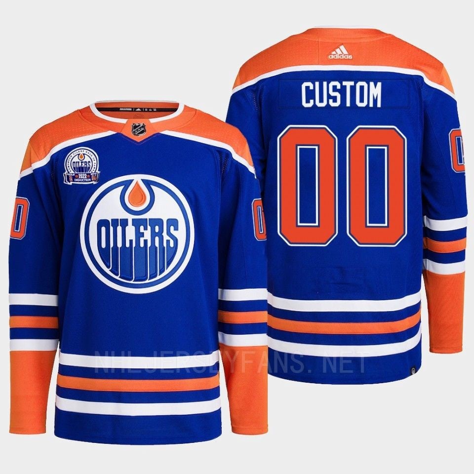 Edmonton Oilers Custom 00 Royal Primegreen Lee Ryan Hall Of Fame Patch 2022 NHL Jersey Men's