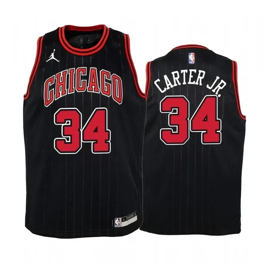 Wendell Carter Jr. Chicago Bulls Black Statet Jumpman NBA Jersey Youth