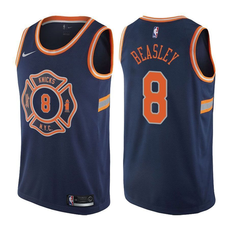 New York Knicks Michael Beasley 8 City Edition Navy NBA Jersey Men's