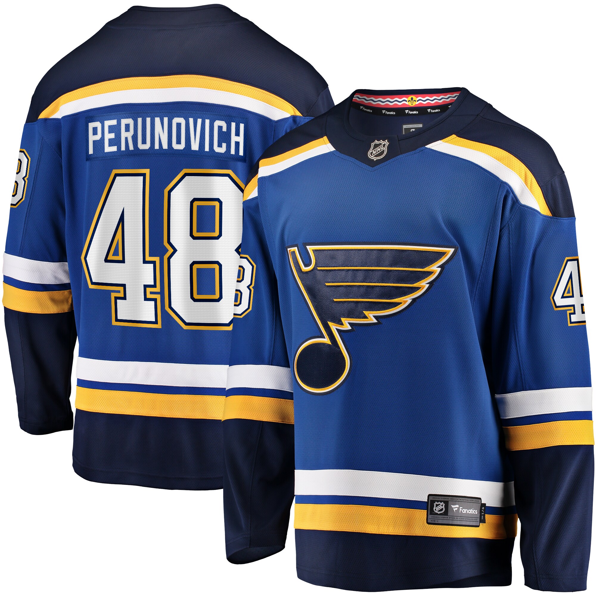St. Louis Blues Scott Perunovich Blue Home Premier Breakaway Player NHL Jersey Men's
