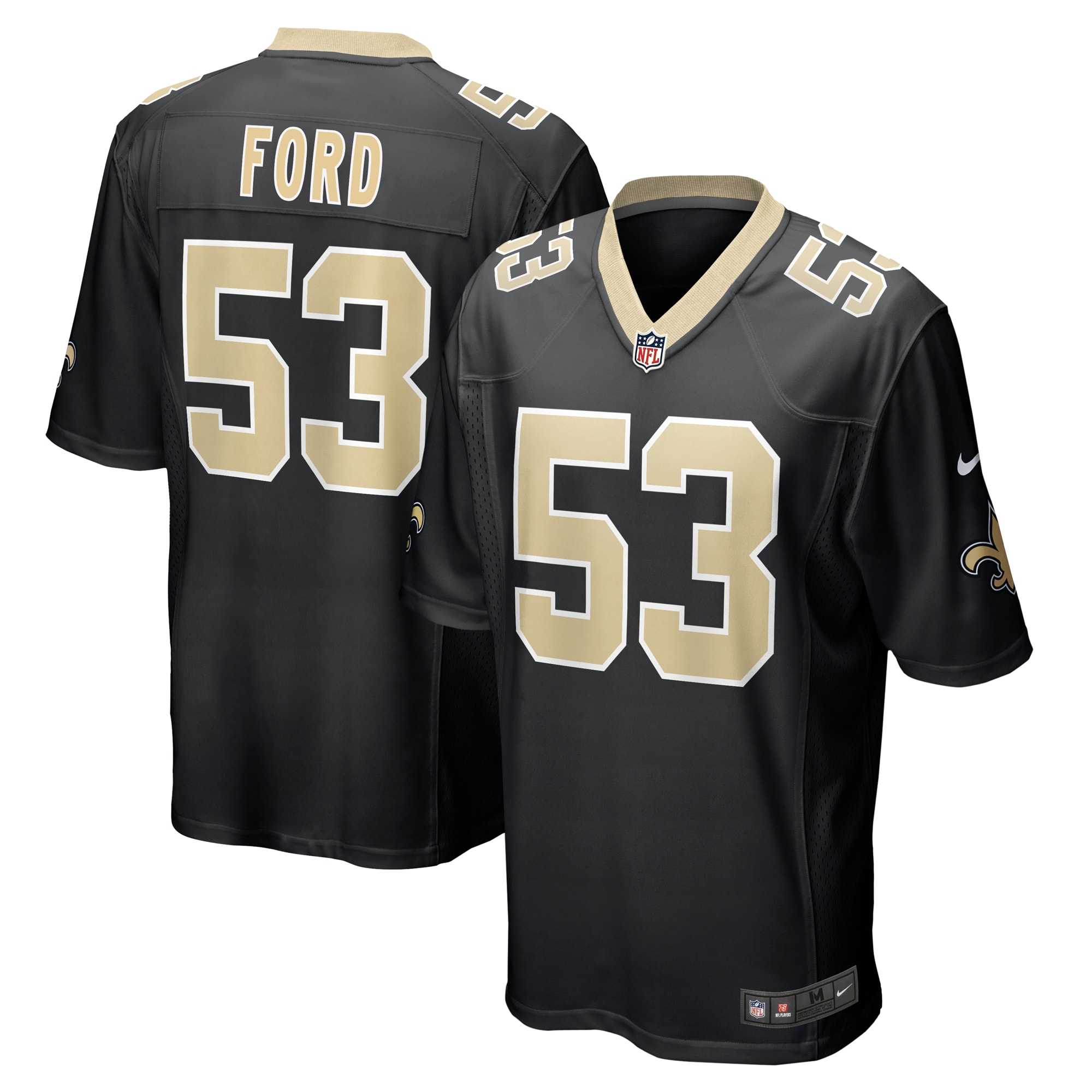 New Orleans Saints Jaylan Ford Black Game NFL Jersey Men's
