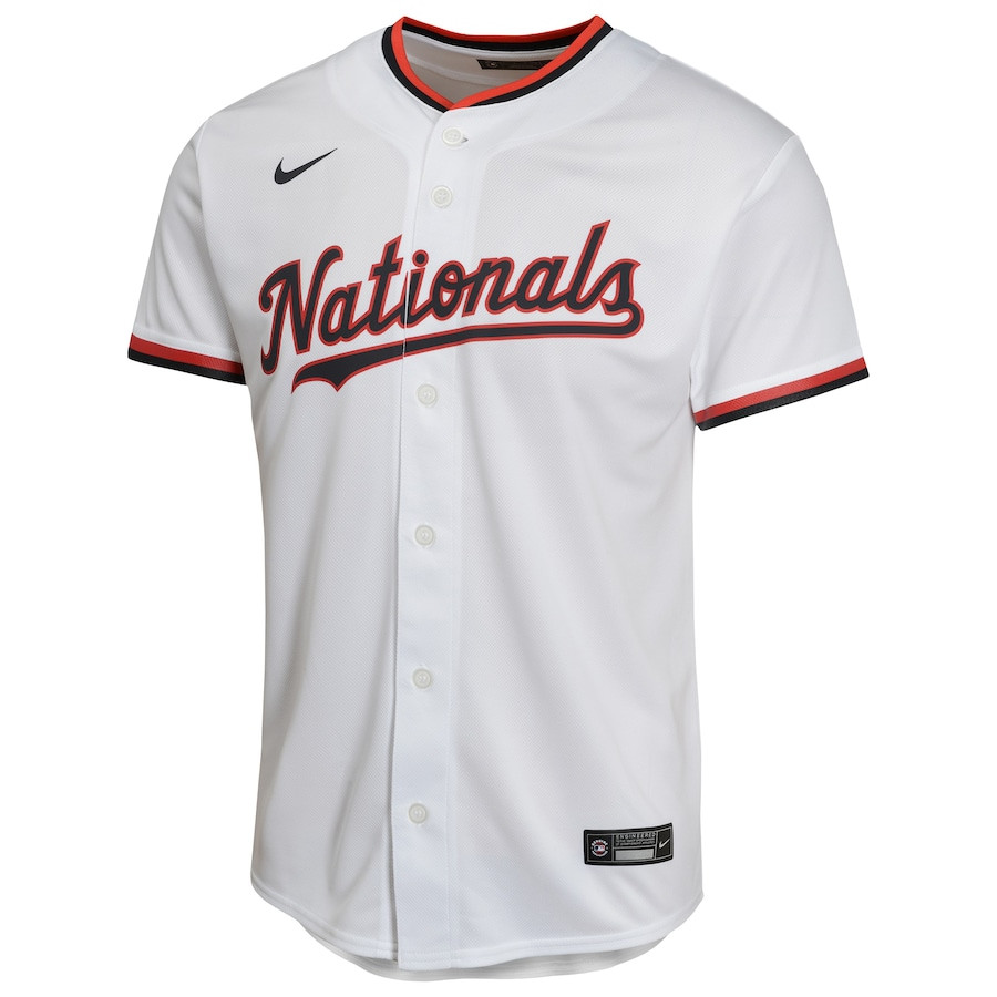 CJ Abrams 5 Washington Nationals Home Game White MLB Jersey Youth