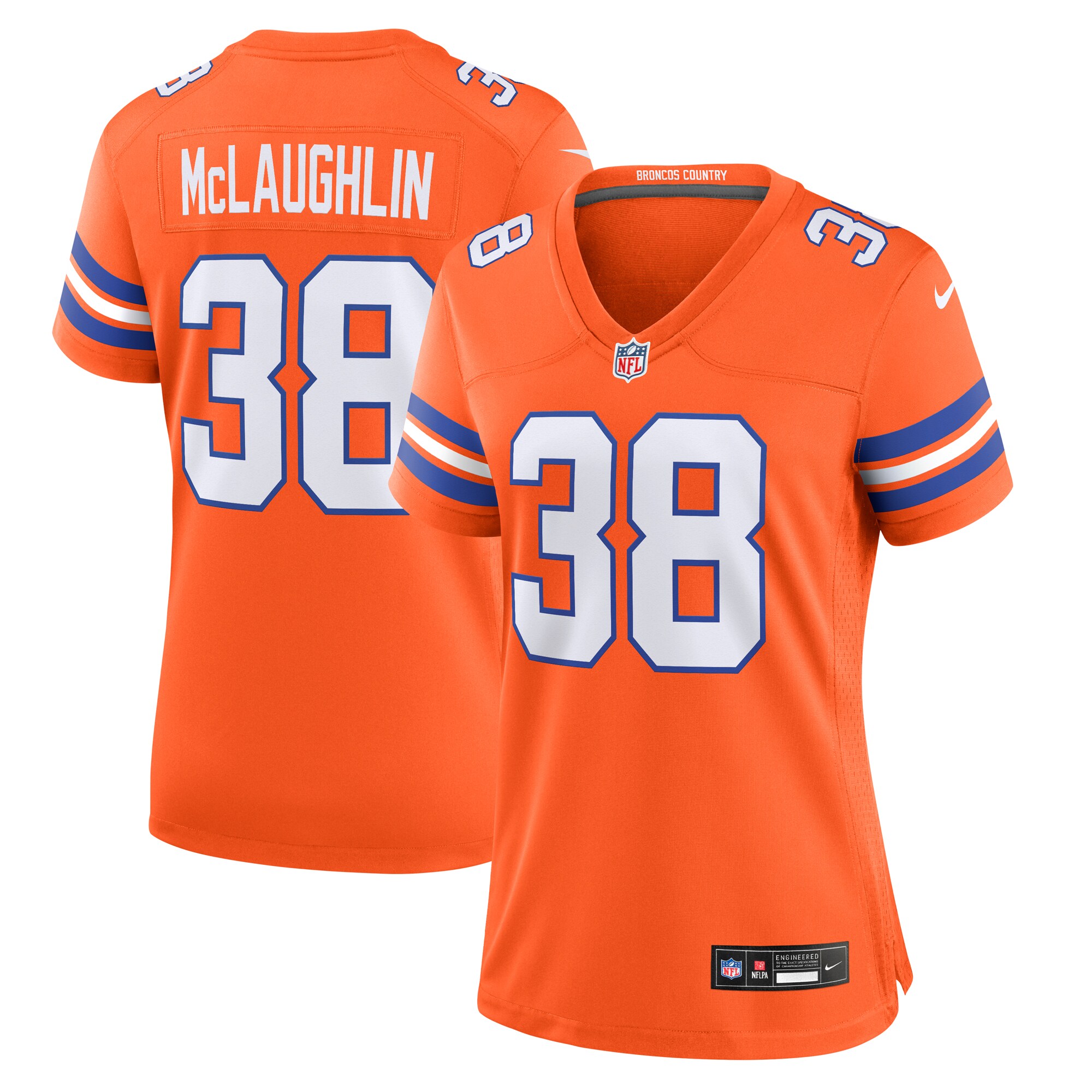 Denver Broncos Jaleel McLaughlin Orange Mile High Collection 1977 Throwback Player Game NFL Jersey Women's
