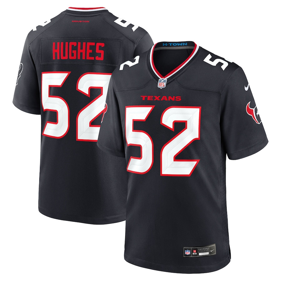 Jerry Hughes 52 Houston Texans Team Game Navy NFL Jersey Men's