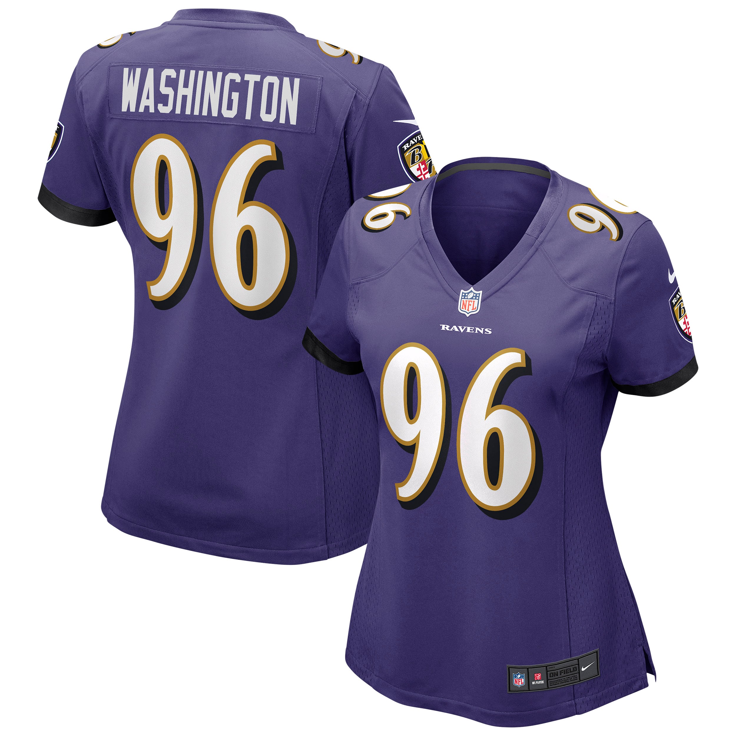 Baltimore Ravens Broderick Washington Purple Game NFL Jersey Women's