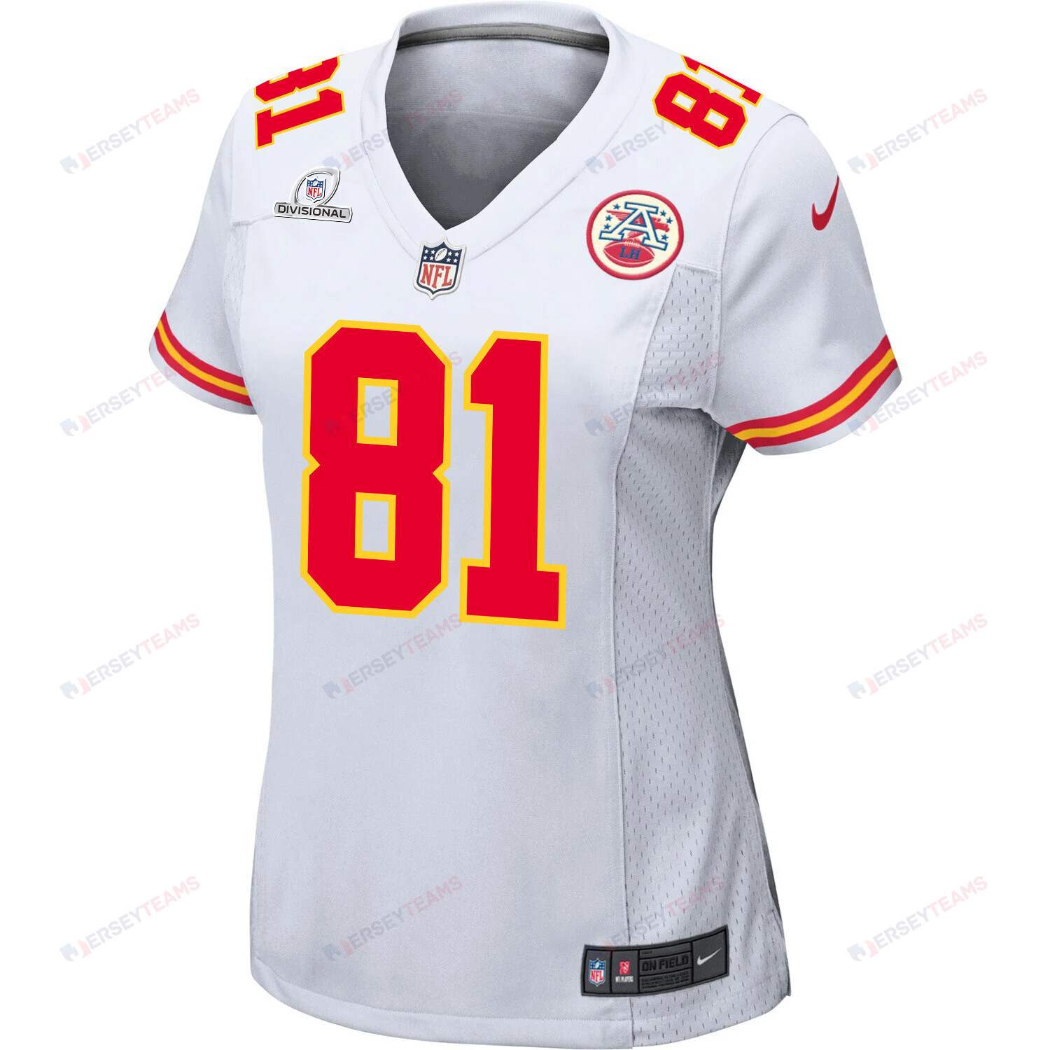 Blake Bell 81 Kansas City Chiefs Super Bowl LVIII Patch Game White NFL Jersey Women's