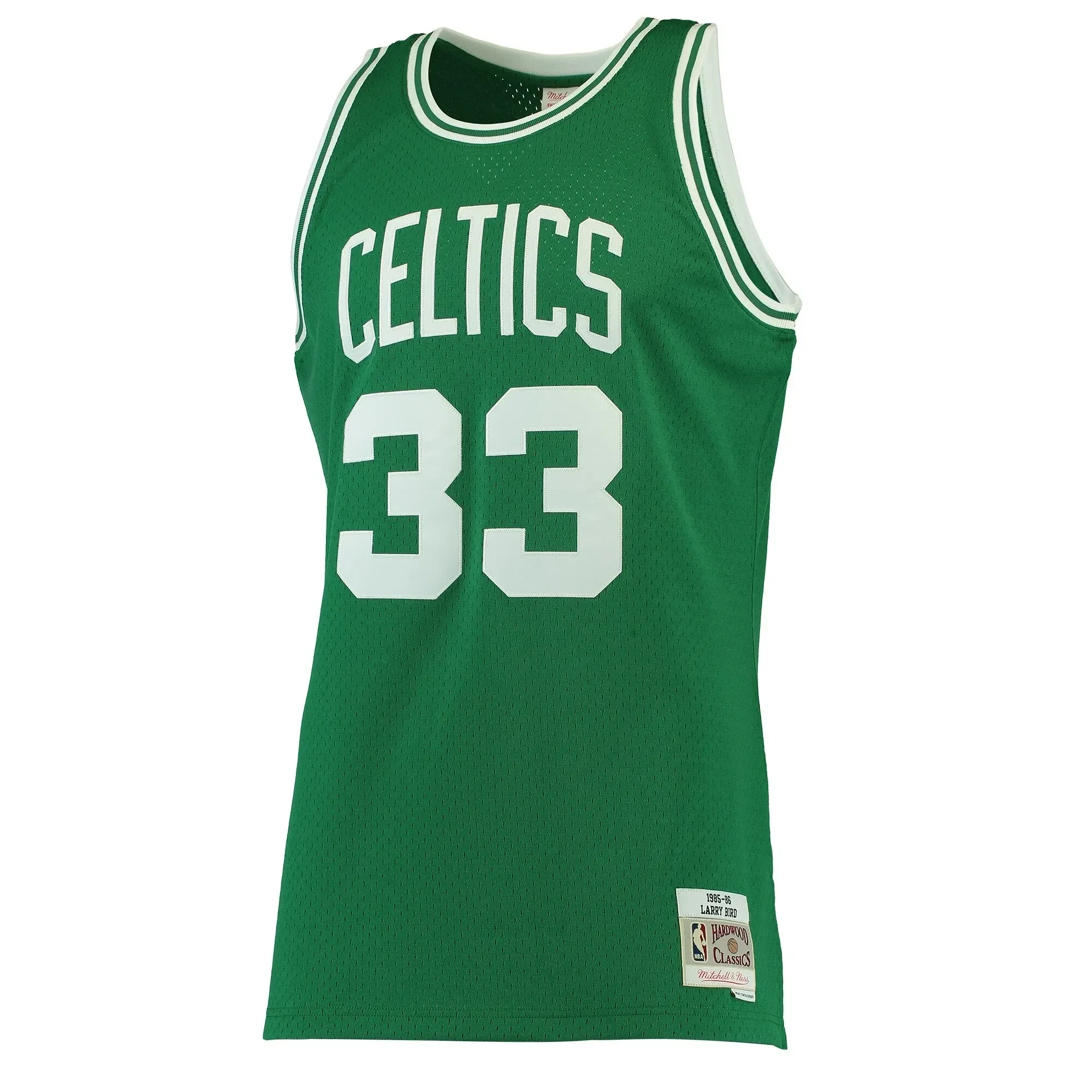 Larry Bird Boston Celtics Mitchell Ness 1985-86 Hardwood Classics Swingman Kelly Green NBA Jersey Men's