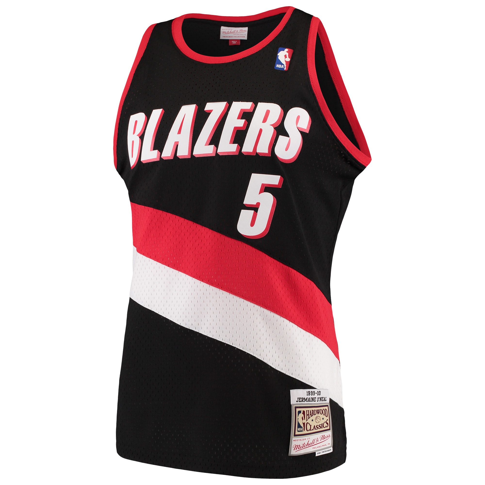 Jermaine O'Neal Portland Trail Blazers Mitchell Ness Hardwood Classics Swingman Black NBA Jersey Men's