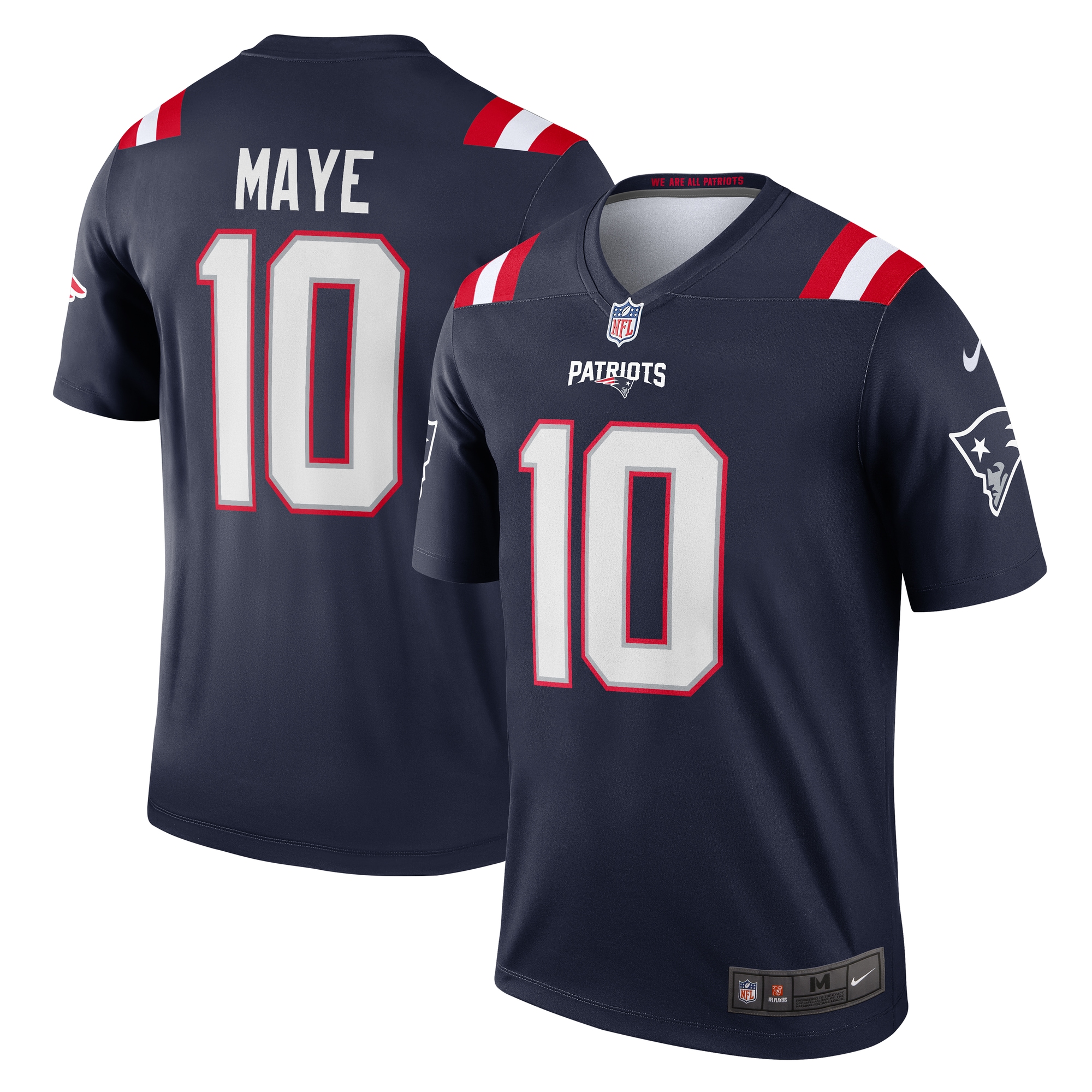 New England Patriots Drake Maye Navy Team Legend Player Performance Top NFL Jersey Men's