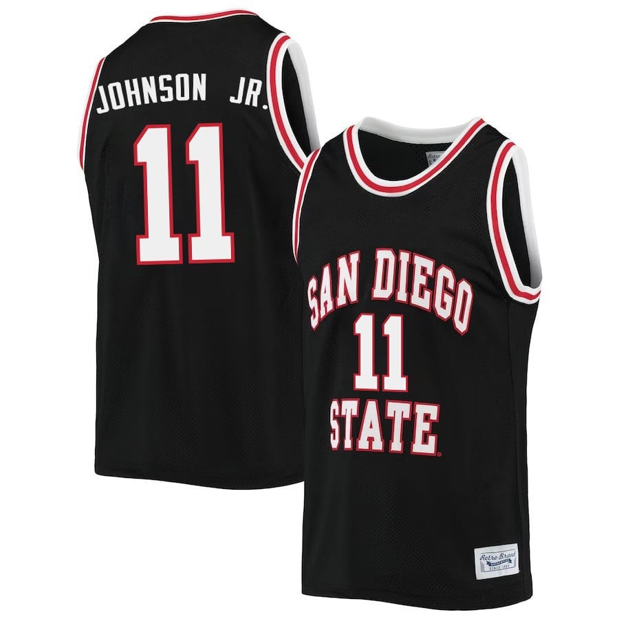 Demarshay Johnson Jr. 11 San Diego State Aztecs 2023- Black NCAA Jersey Men's