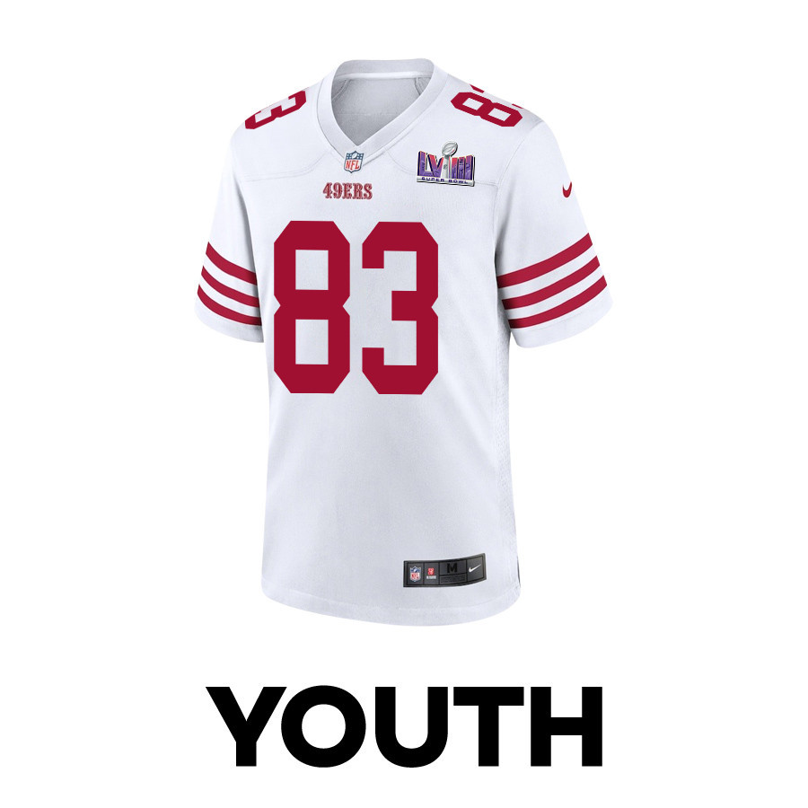 Willie Snead IV 83 San Francisco 49ers Super Bowl LVIII Patch Game White NFL Jersey Youth