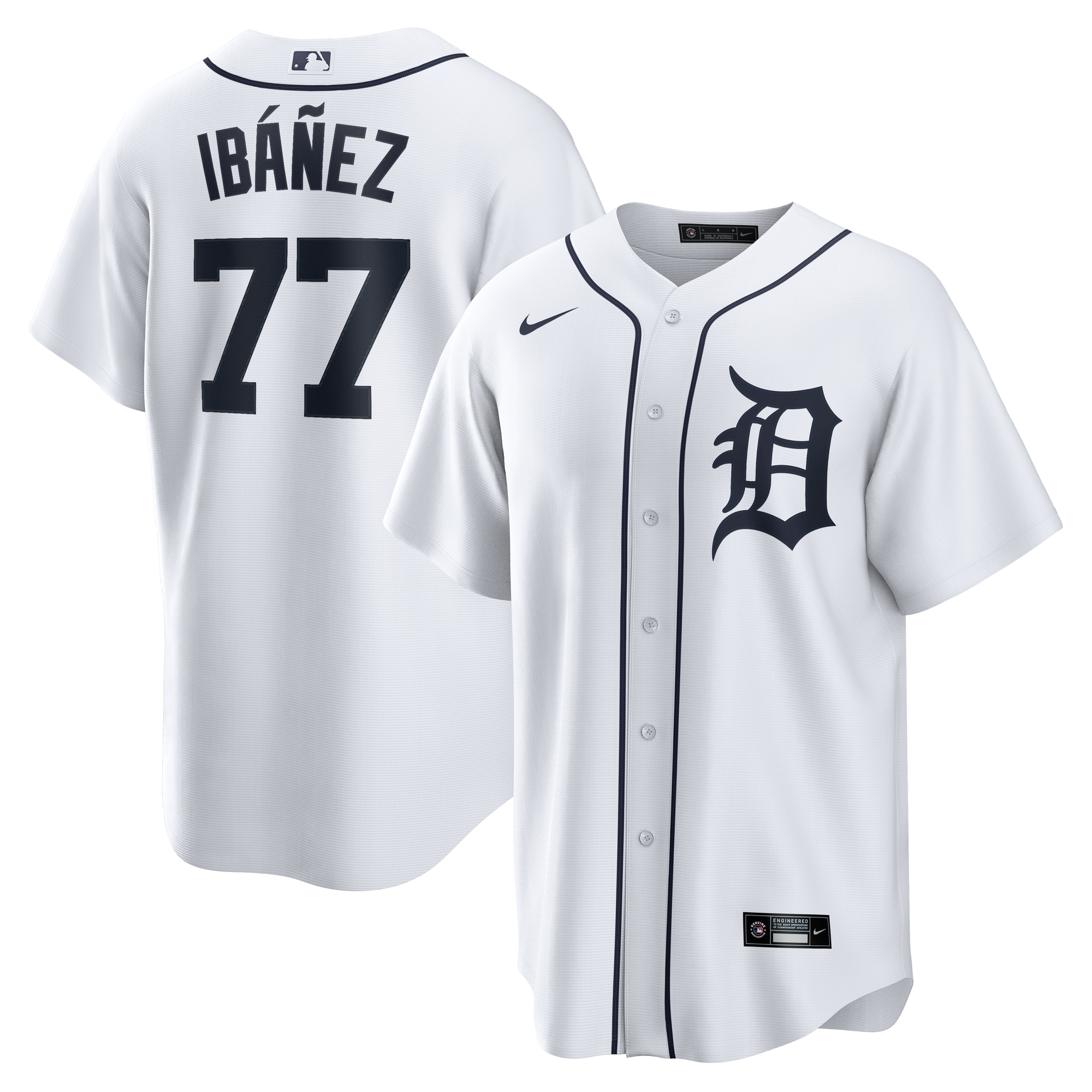 Detroit Tigers Andy Ibanez White Home MLB Jersey Men's