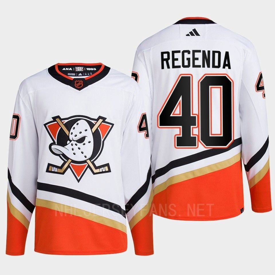 Anaheim Ducks 2022 Reverse Retro 2.0 Pavol Regenda 40 White Primegreen NHL Jersey Men's
