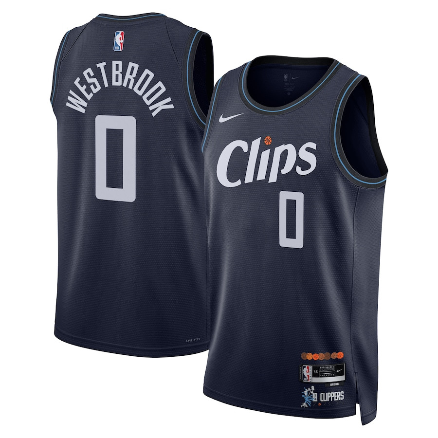 Russell Westbrook 0 Los Angeles Clippers 2023/24 City Edition Swingman Navy NBA Jersey Men's