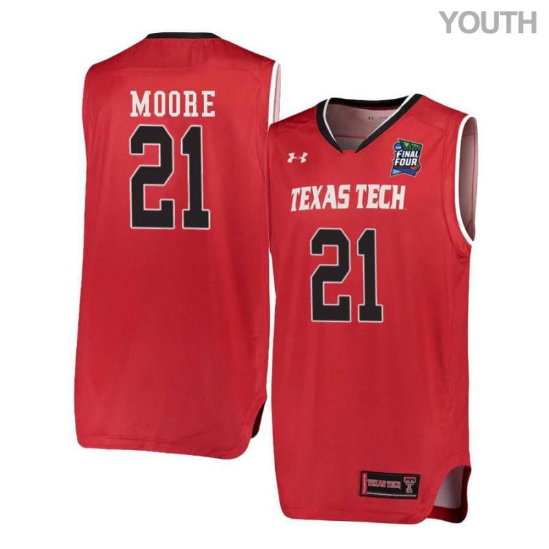 Under Armour 21 Khavon Moore Red Texas Tech Red Raiders NCAA Jersey Youth
