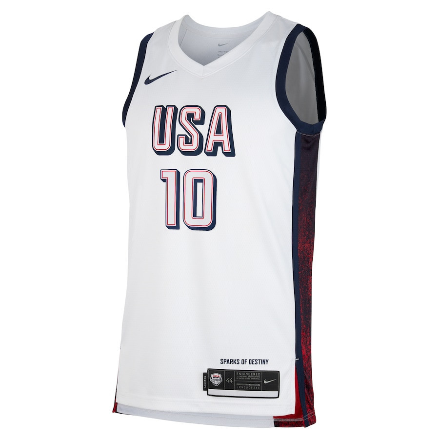 Jayson Tatum 10 USA Unisex 2024 Swingman Player White NBA Jersey Unisex