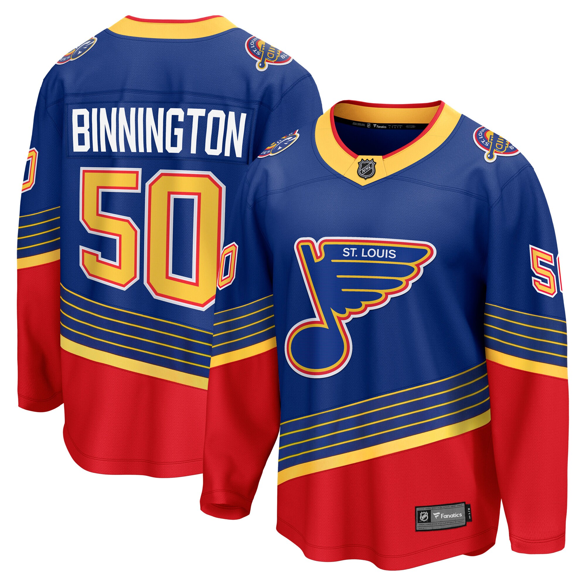 St. Louis Blues Jordan Binnington Royal Alternate Premier Breakaway Player NHL Jersey Men's