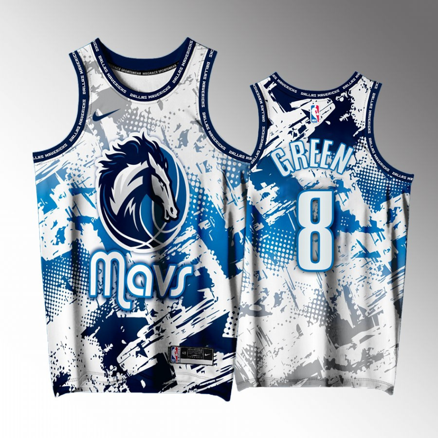Josh Green 8 Dallas Mavericks White Printing Splash City Exclusive Edition NBA Jersey Men's