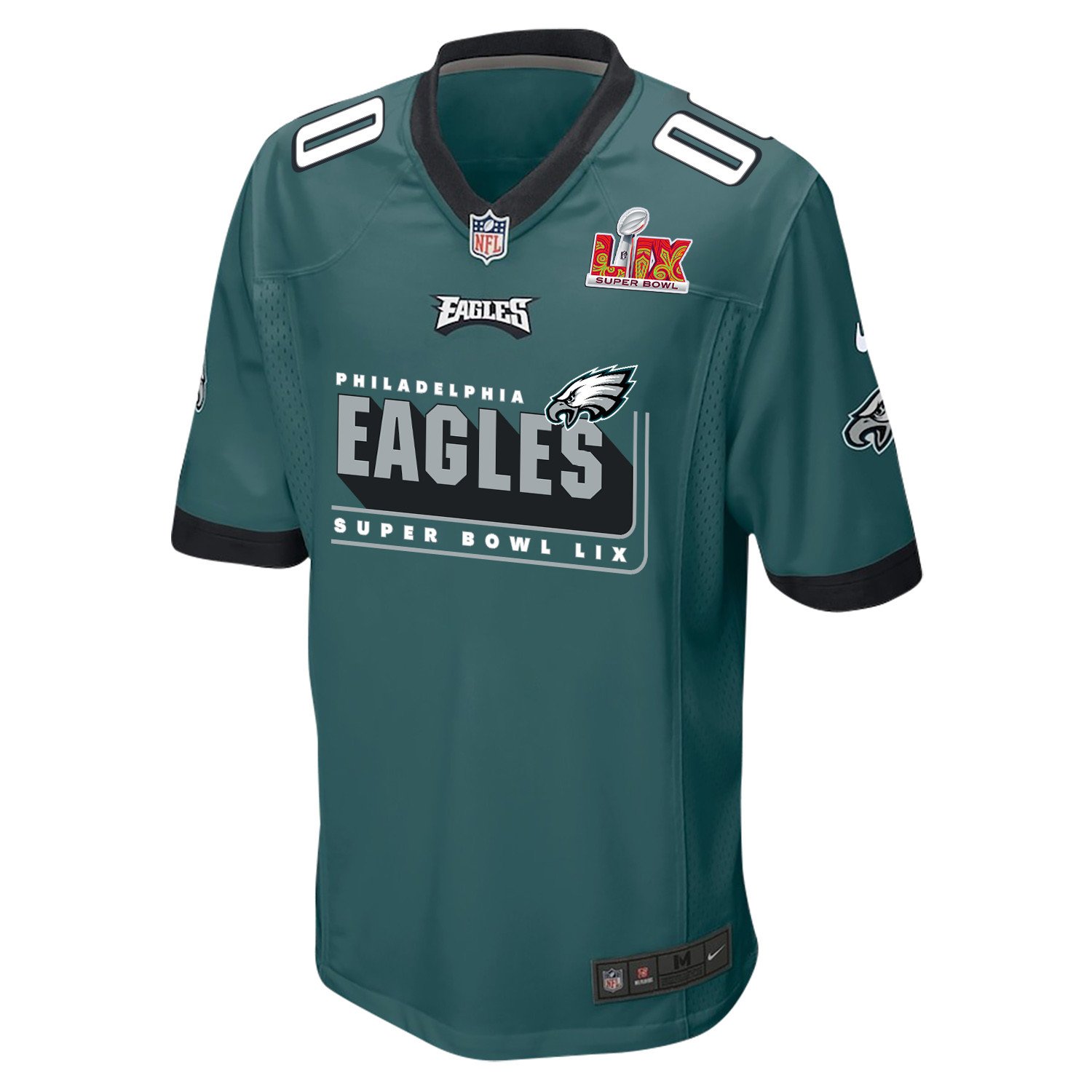 Philadelphia Eagles Super Bowl LIX Champions Big Eagles Game Custom Midnight Green NFL Jersey Men's