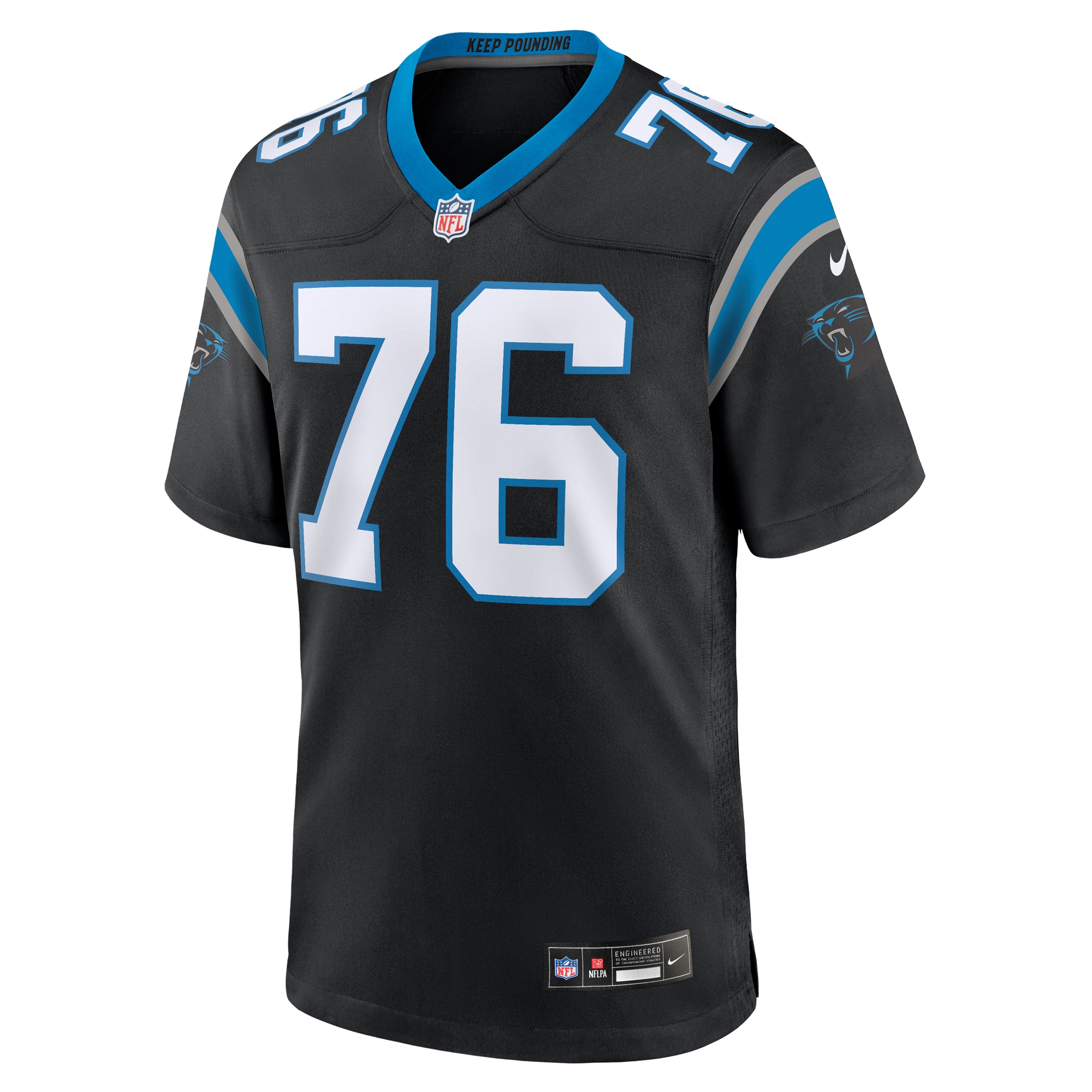 Carolina Panthers Calvin Throckmorton Black Team Game NFL Jersey Men's