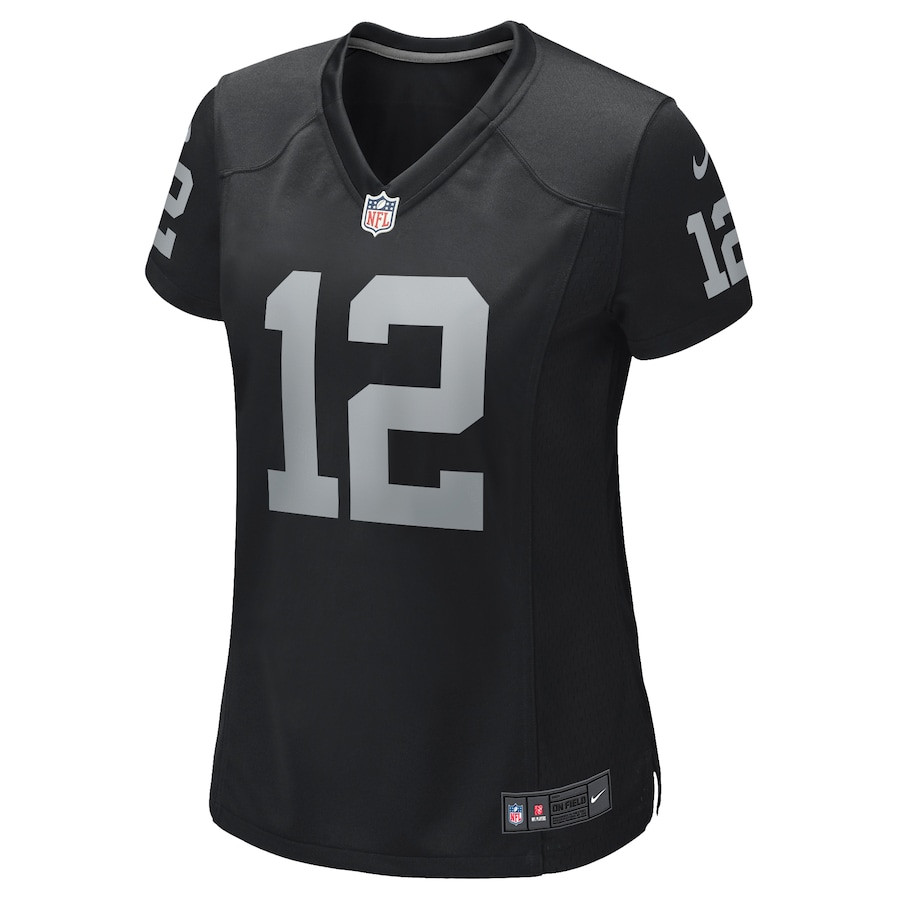 Ken Stabler 12 Las Vegas Raiders Game Player Black NFL Jersey Women's
