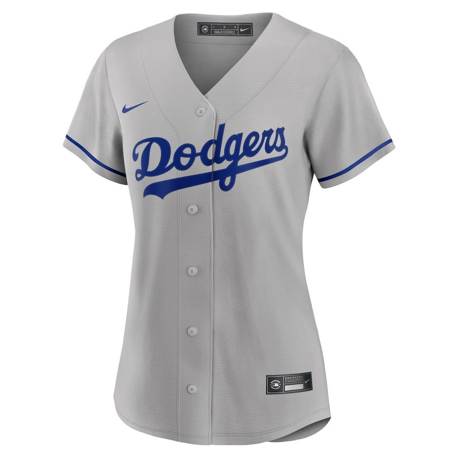 Shohei Ohtani 17 Los Angeles Dodgers Signed Number 2023 Road Gray MLB Jersey Women's