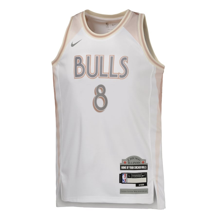 Zach Lavine 8 Chicago Bulls 2024/25 Swingman Playe City Editio White NBA Jersey Youth