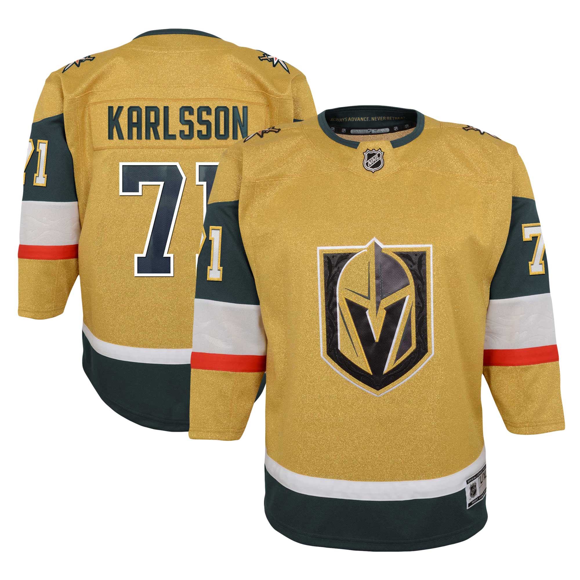 Vegas Golden Knights William Karlsson Gold Home Premier Player NHL Jersey Youth