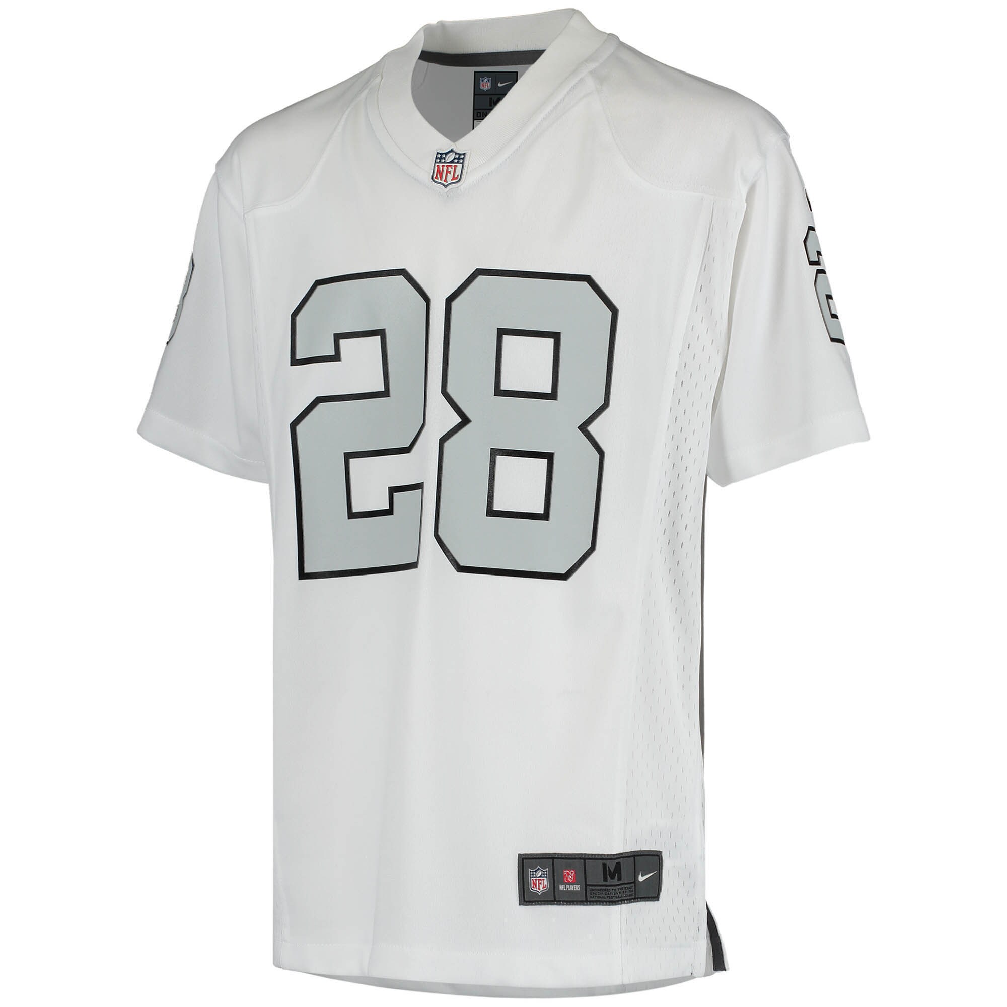 Las Vegas Raiders Josh Jacobs White Color Rush Game NFL Jersey Youth