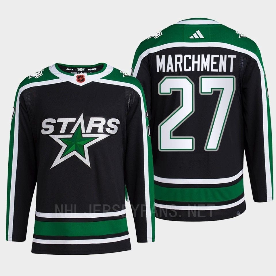 Mason Marchment 27 Reverse Retro 2.0 2022 Dallas Stars Black Pro Primegreen NHL Jersey Men's