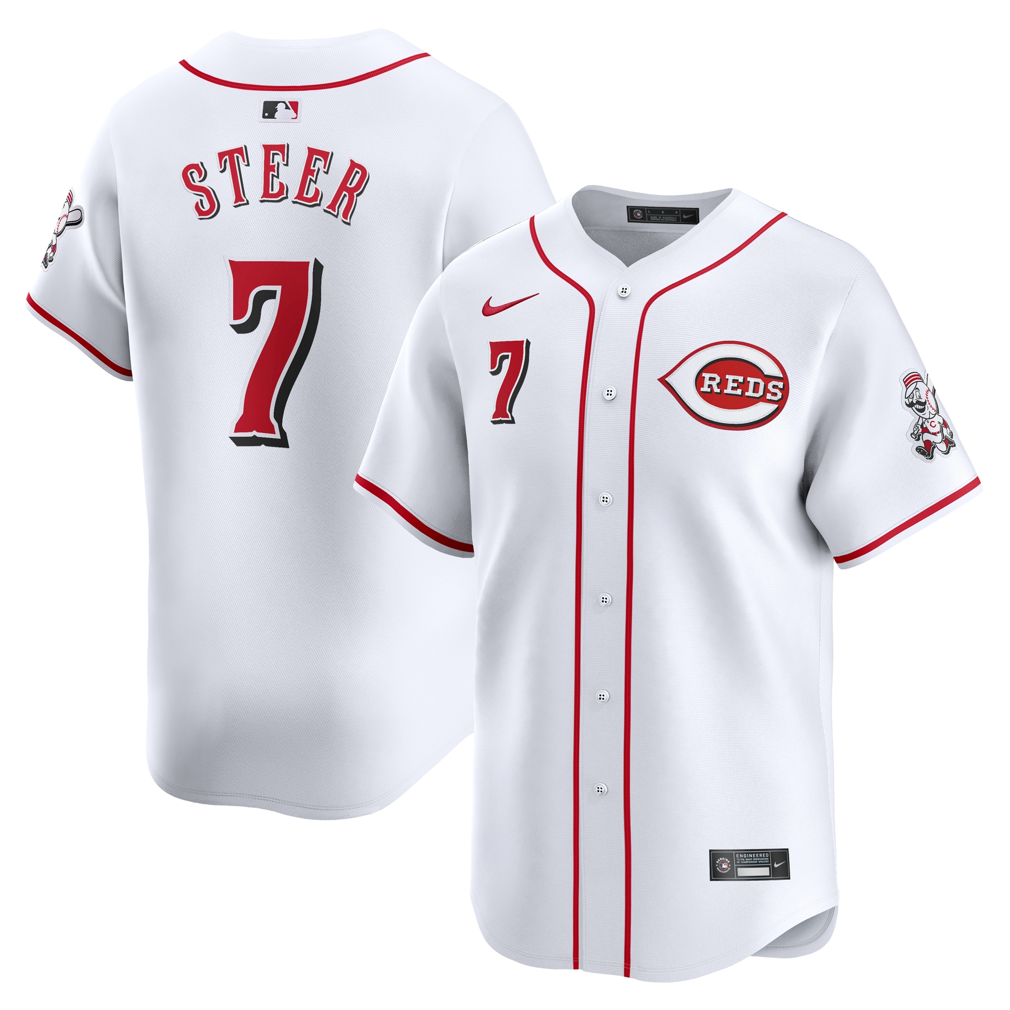 Cincinnati Reds Spencer Steer White Home Limited Player MLB Jersey Men's