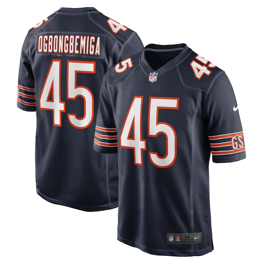 Amen Ogbongbemiga 45 Chicago Bears Game Navy NFL Jersey Men's