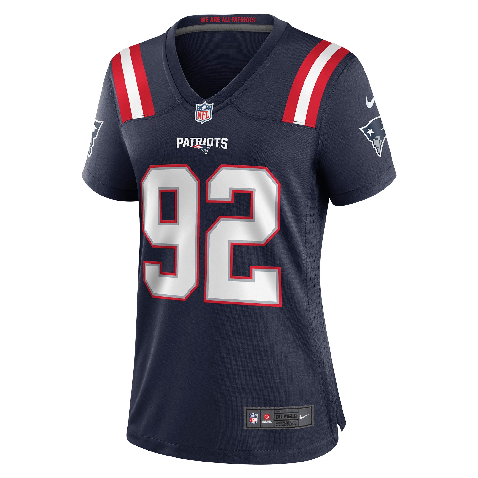 New England Patriots Davon Godchaux Navy Game NFL Jersey Women's
