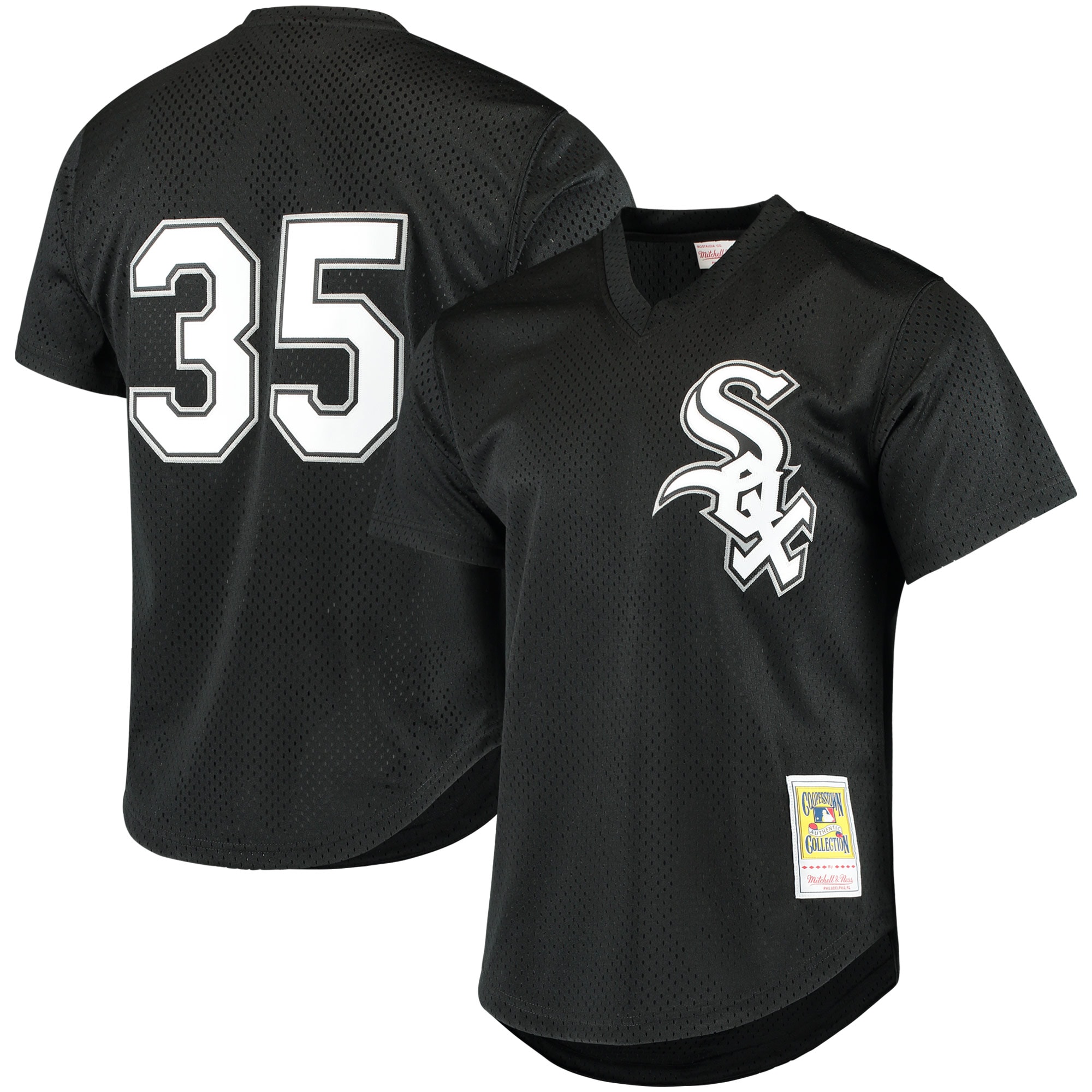 Chicago White Sox Frank Thomas Mitchell Ness Black Cooperstown Mesh Batting Practice MLB Jersey Men's